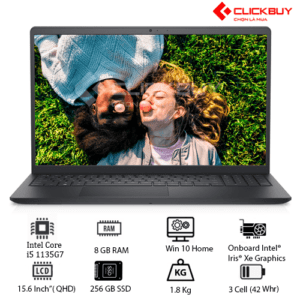 Laptop Dell Inspiron N3511 (I5 1135G7 8GB RAM/256GB SSD/Iris Xe/15.6 inch FHD/Win10/Black/NK)